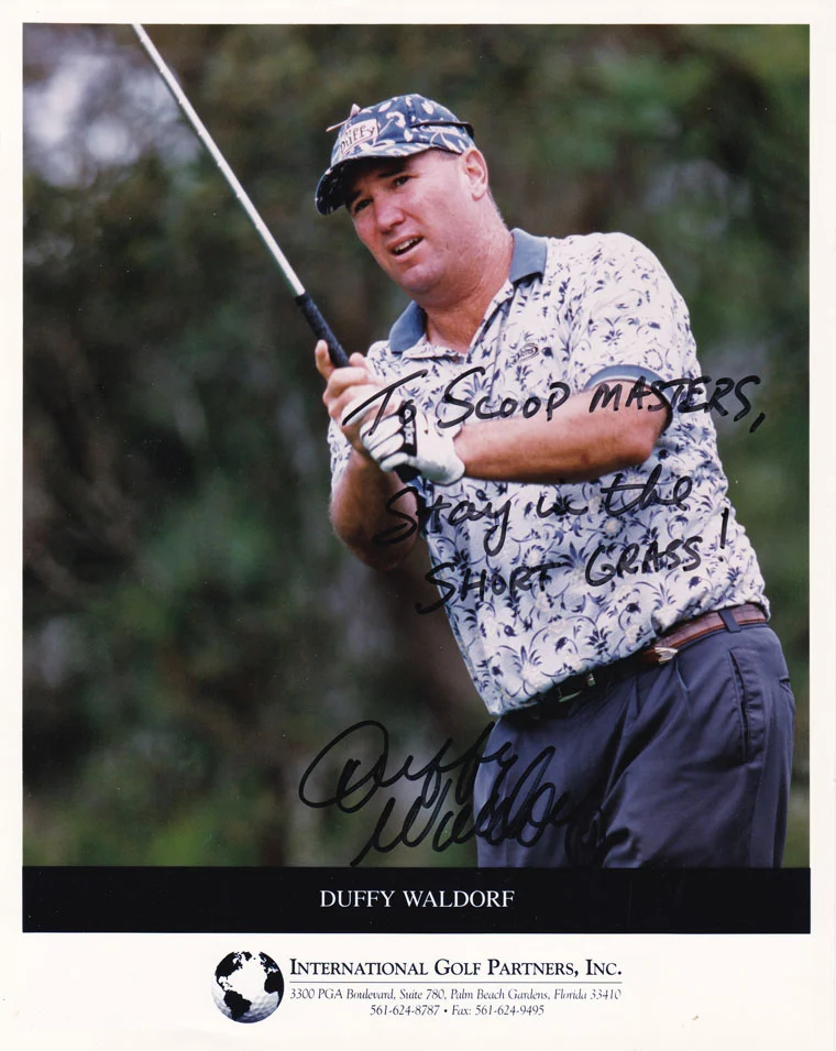 Autographed picture of Duffy Waldorf for Scoop Masters dog poop pick up service