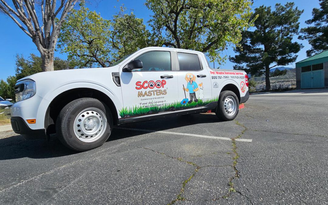 Scoop Masters only drives professional branded trucks, so pet owners always know when their team of poop-scooping pros is at their house.
