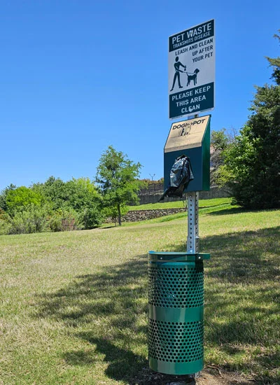 image of Dogipot pet waste station #1003-L for scoop masters DFW dog poop pick up service in the Dallas Texas area.