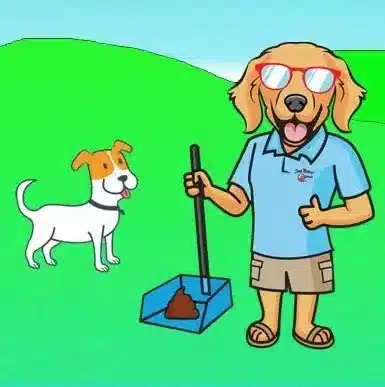 Optin image of duke and daisy, dog mascots for Scoop Masters pet waste removal service