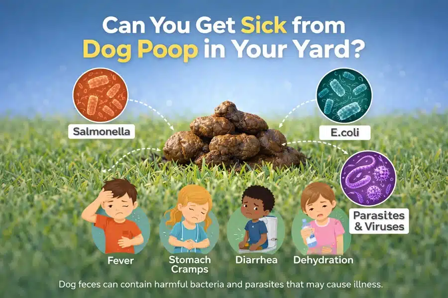infographic showing the different types of bacteria that could be present in dog waste if not picked up by Scoop Masters Palm Beach