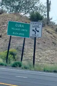 image of sign for entering Cuba village