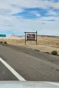 image of freeway sign entering Colorado